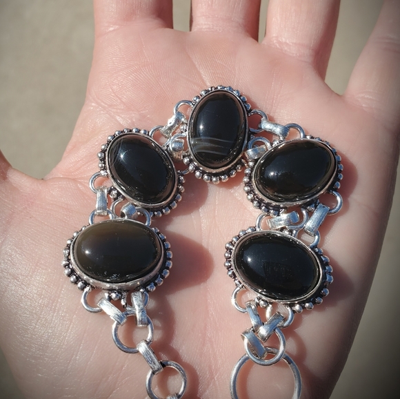 New Botswana Agate 925 Silver Bracelet. - Picture 9 of 14